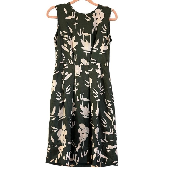 Marni 100% Silk Green Floral Tea Dress Women’s Size 2 Italian Flouce Feminine - Picture 1 of 16
